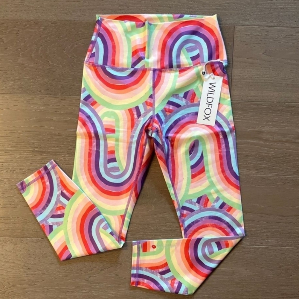 Wildfox Soleil High Waisted Rainbow 7/8 Leggings Sz L NWT MSRP $88 - Picture 5 of 8